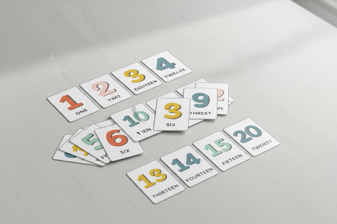 20 Number Flashcards for Kids, 1-20 Counting Cards, Montessori Math Materials, Preschool Learning , Toddler Number , Digital Download