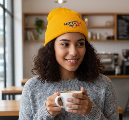 Huntrix logo embroidered Beanie | K-POP Knit Hat | K-POP Demon Hunters Embroidered Beanie | K-POP Logo Embroidered Hat