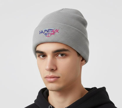 Huntrix logo embroidered Beanie | K-POP Knit Hat | K-POP Demon Hunters Embroidered Beanie | K-POP Logo Embroidered Hat