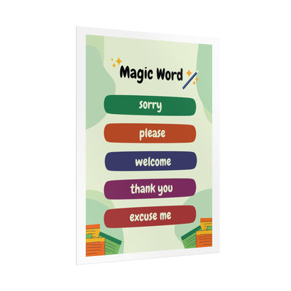 Magic Words poster Rolled Poster | sorry please welcome thank you excuse me