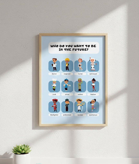 Career Choices Rolled Poster | Kids Classroom Wall Art, Professions Chart