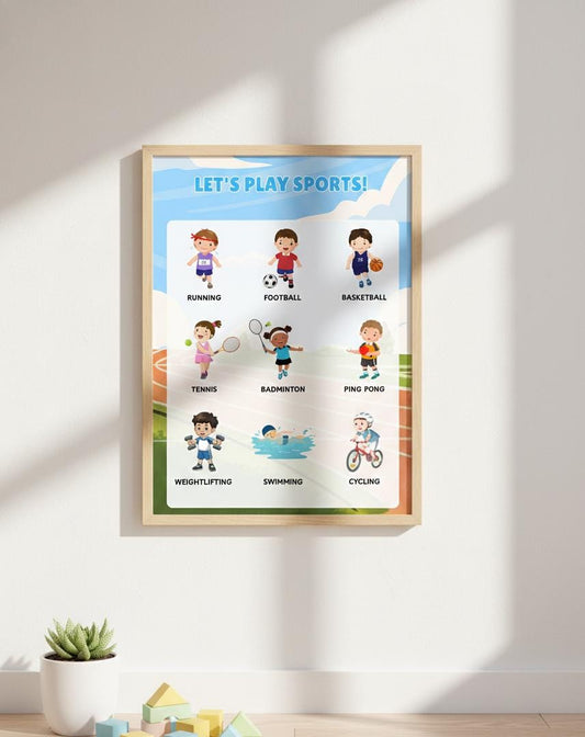 Let's Play Sports poster | Rolled Poster, Kids sports illustrations