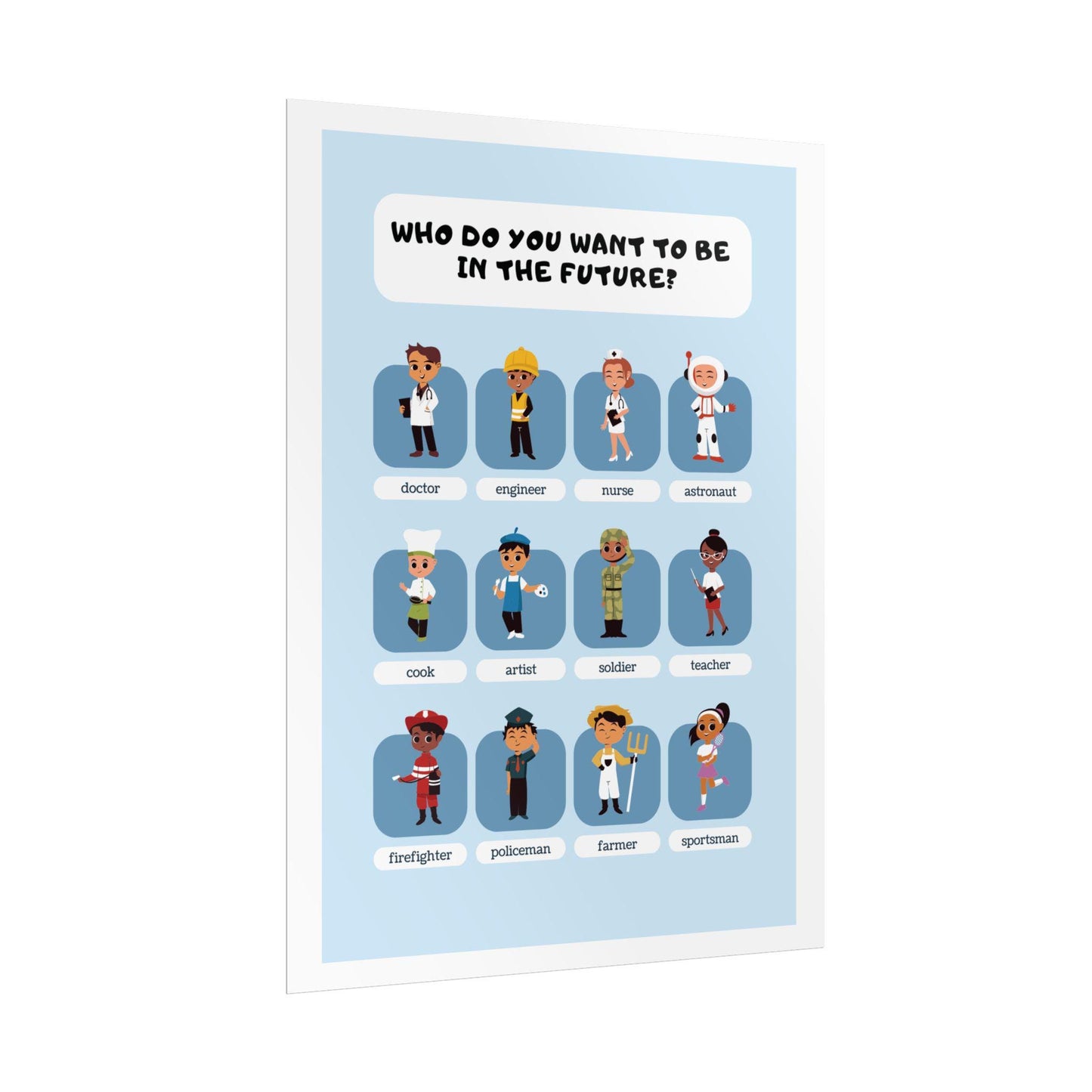 Career Choices Rolled Poster | Kids Classroom Wall Art, Professions Chart
