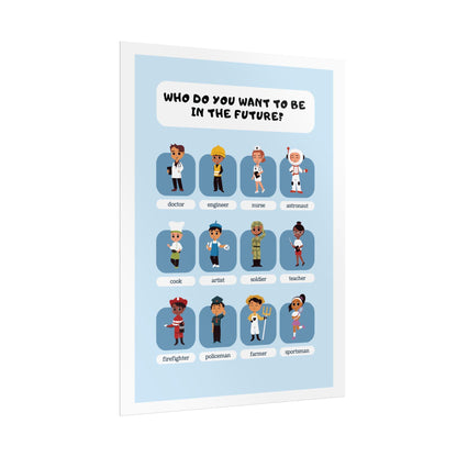 Career Choices Rolled Poster | Kids Classroom Wall Art, Professions Chart