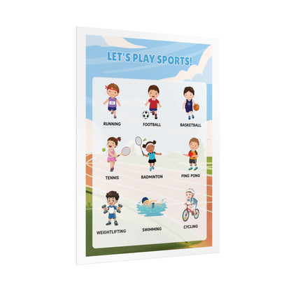 Let's Play Sports poster | Rolled Poster, Kids sports illustrations