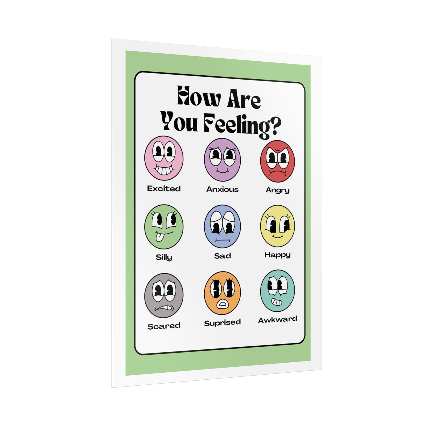How Are You Feeling? Emotions Chart Poster | Rolled Poster