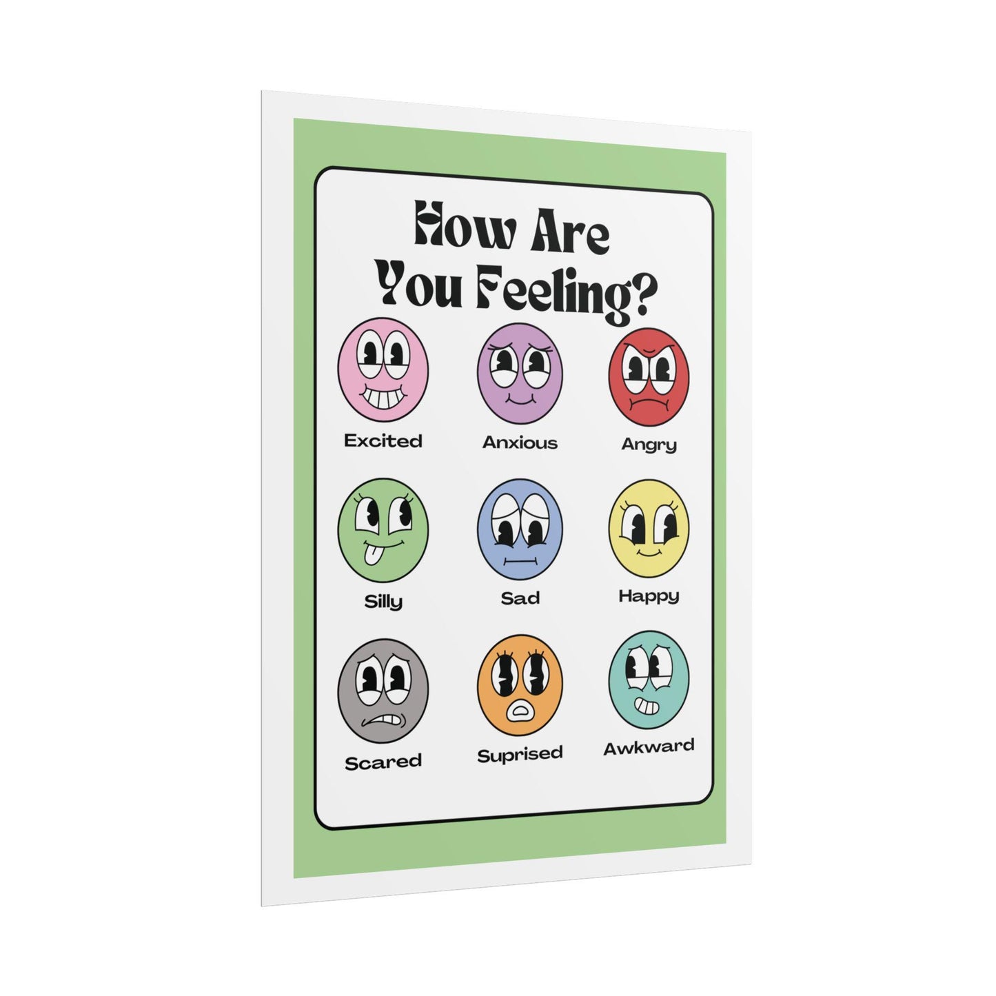 How Are You Feeling? Emotions Chart Poster | Rolled Poster