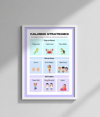 Calming Strategies Rolled Poster | Classroom Behavior Visual Aid