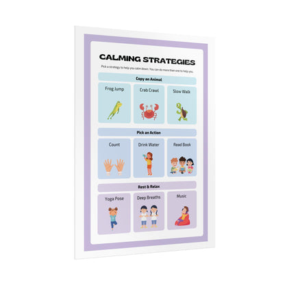 Calming Strategies Rolled Poster | Classroom Behavior Visual Aid