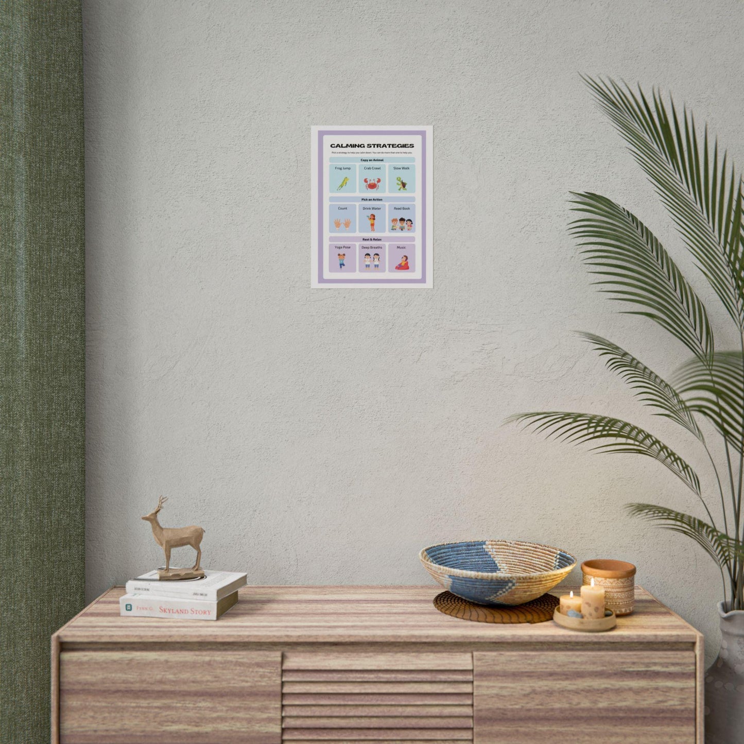 Calming Strategies Rolled Poster | Classroom Behavior Visual Aid