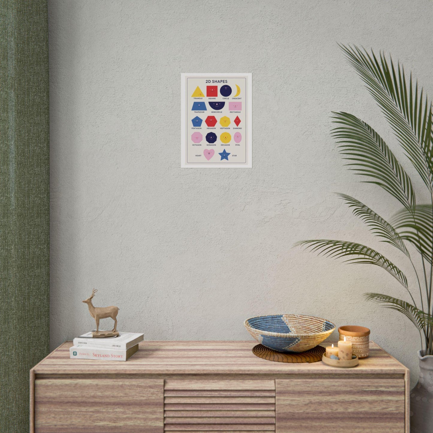 2D Shapes Poster Rolled Posters | Kids Educational Wall Art