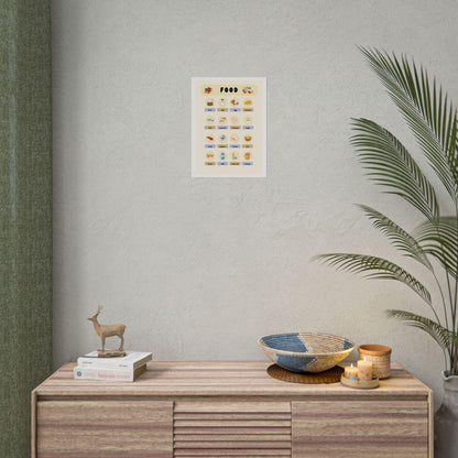 Food Vocabulary Poster Rolled Posters | Kitchen Wall Art, Educational Printable