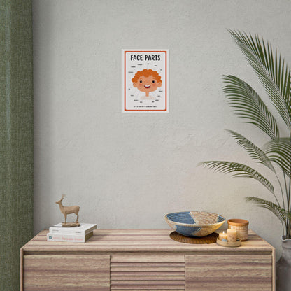 Face Parts educational poster Rolled Posters | kids classroom anatomy wall art