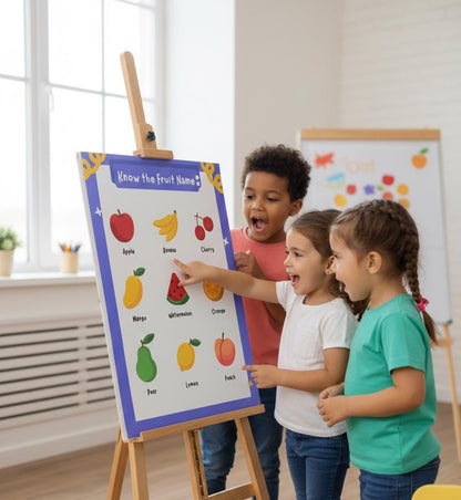 Fruit Name Chart Rolled Poster | Educational Kids Classroom Wall Art