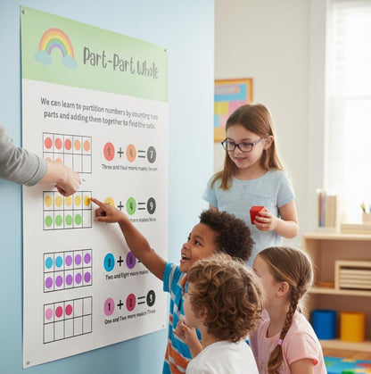 Part-Part Whole Math Poster Rolled Posters | Classroom Number Partition Teaching Aid