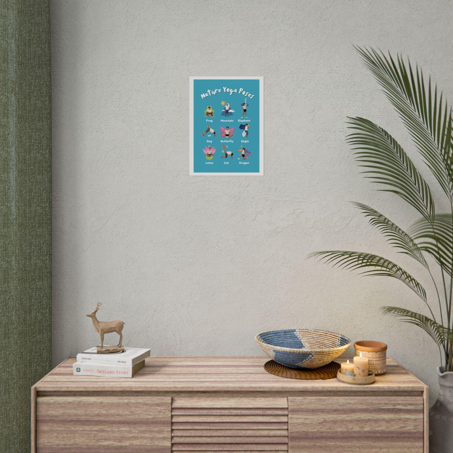 Nature Yoga Poses Poster | Rolled Poster, Kids Yoga Wall Art, Animal Pose Chart