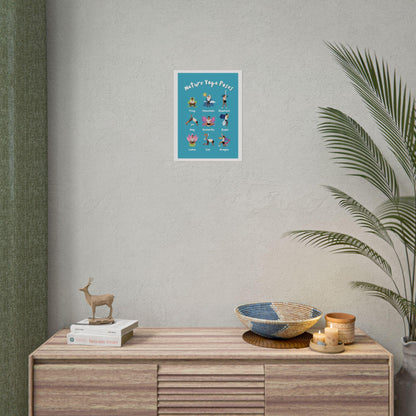 Nature Yoga Poses Poster | Rolled Poster, Kids Yoga Wall Art, Animal Pose Chart