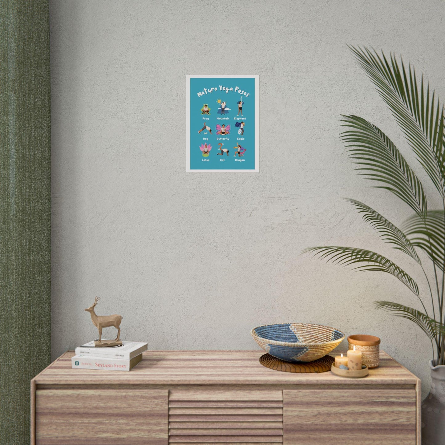 Nature Yoga Poses Poster | Rolled Poster, Kids Yoga Wall Art, Animal Pose Chart