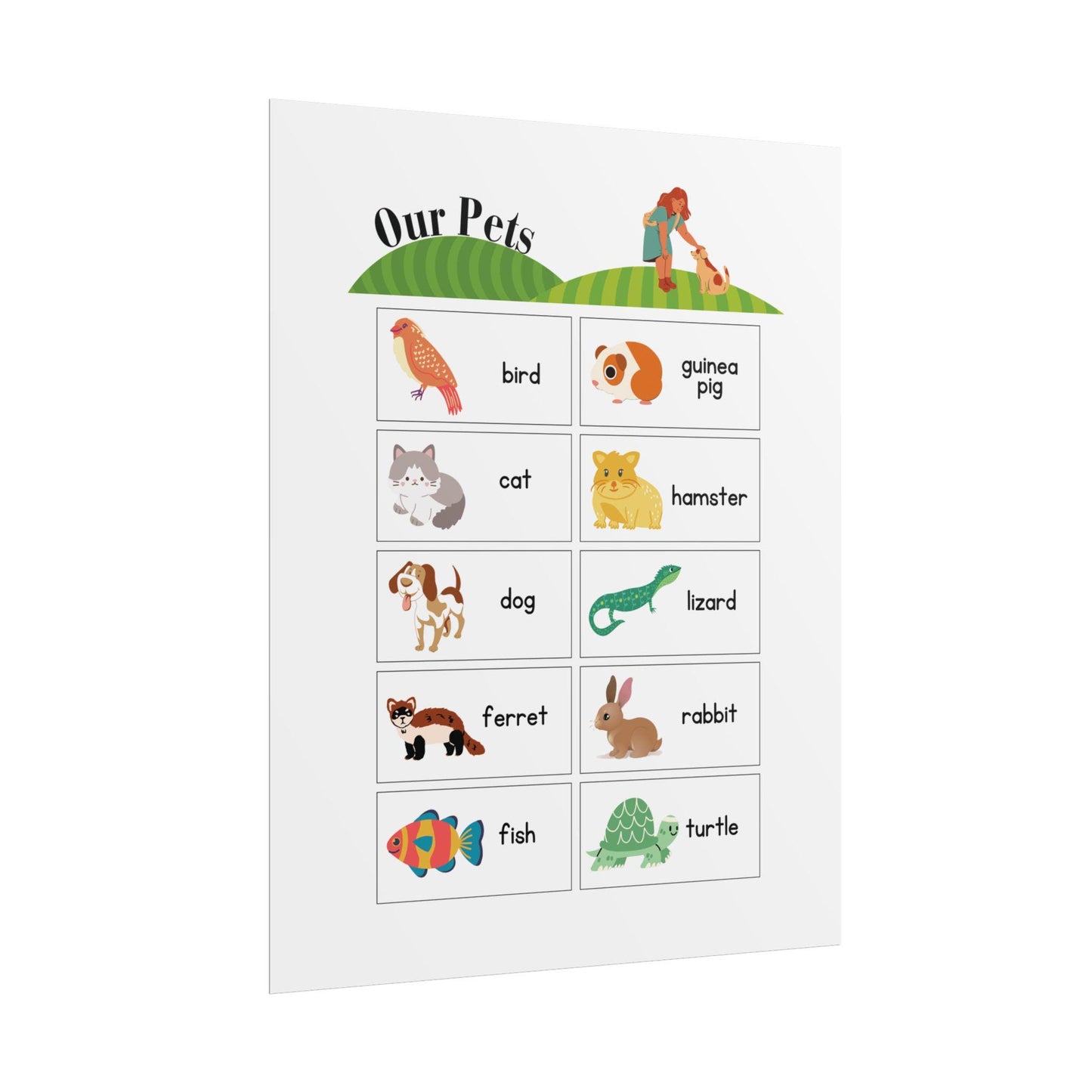 Our Pets poster Rolled Posters | classroom animal chart, nursery wall art
