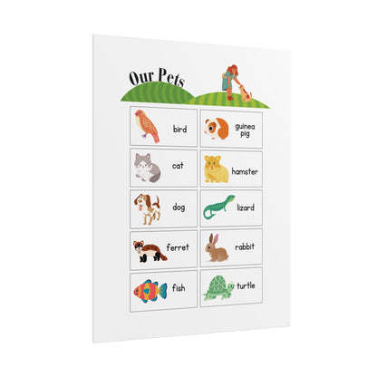 Our Pets poster Rolled Posters | classroom animal chart, nursery wall art