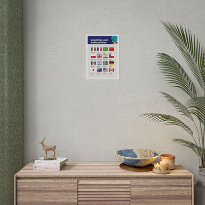 Countries and Nationalities Rolled Poster | Flags Classroom Chart