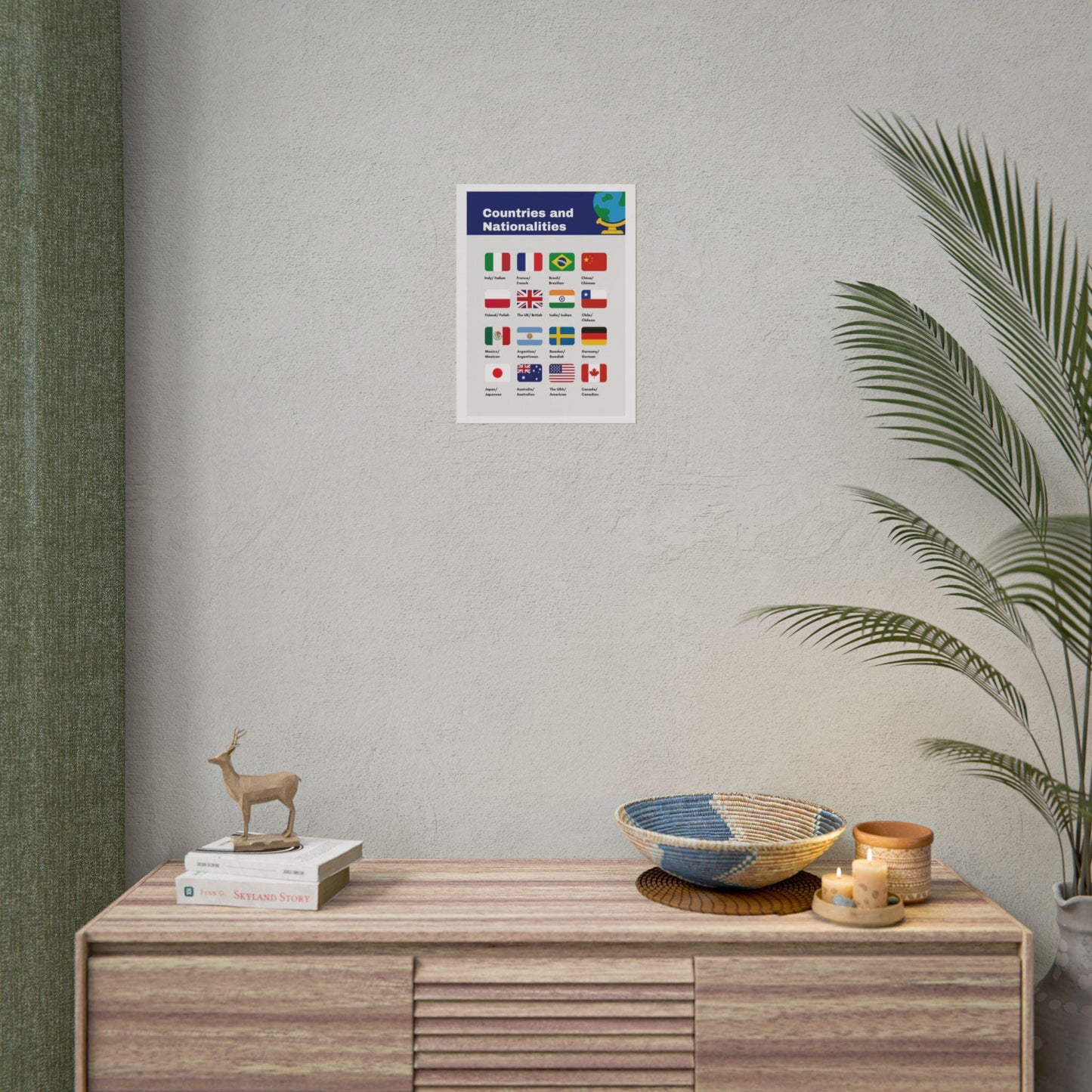 Countries and Nationalities Rolled Poster | Flags Classroom Chart