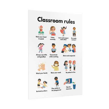 Classroom Rules Rolled Poster | School Behavior Chart, Kids Wall Decor