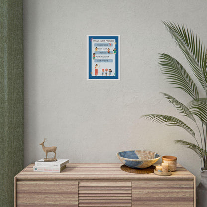 How We Line Up For Class Rolled Poster | Classroom Rules Kids Wall Art