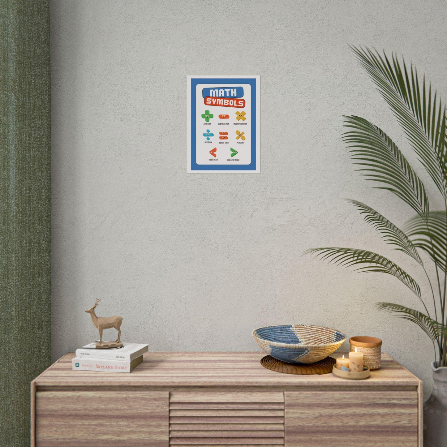 Math Symbols Educational Poster, Rolled Poster | Classroom Wall Art