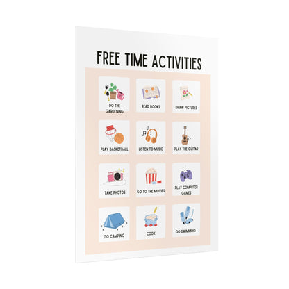 Free Time Activities Rolled Poster | Kids Activity Chart, Play Ideas