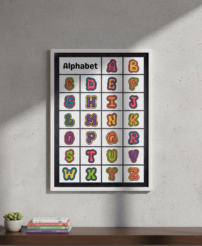 Colorful Alphabet Chart Rolled Poster | Kids Classroom Wall Art