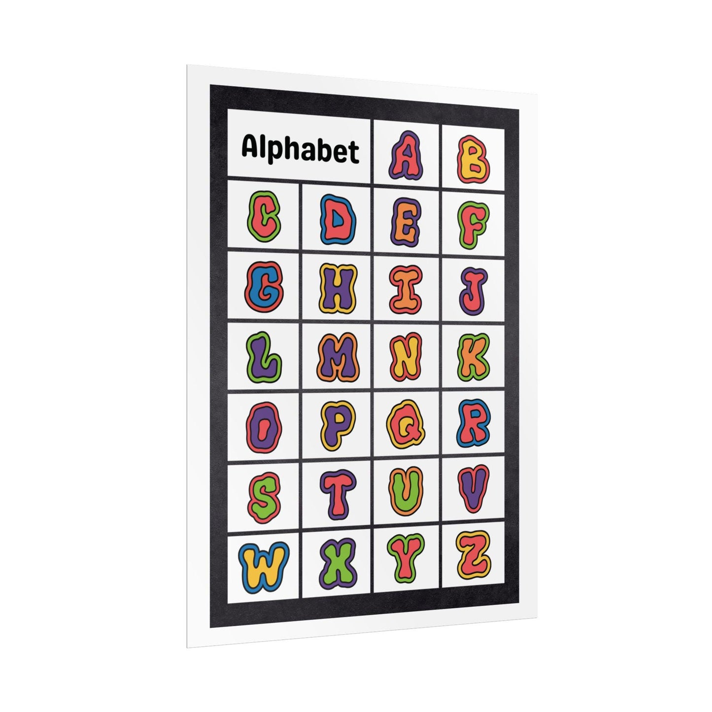 Colorful Alphabet Chart Rolled Poster | Kids Classroom Wall Art