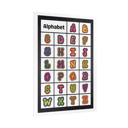 Colorful Alphabet Chart Rolled Poster | Kids Classroom Wall Art
