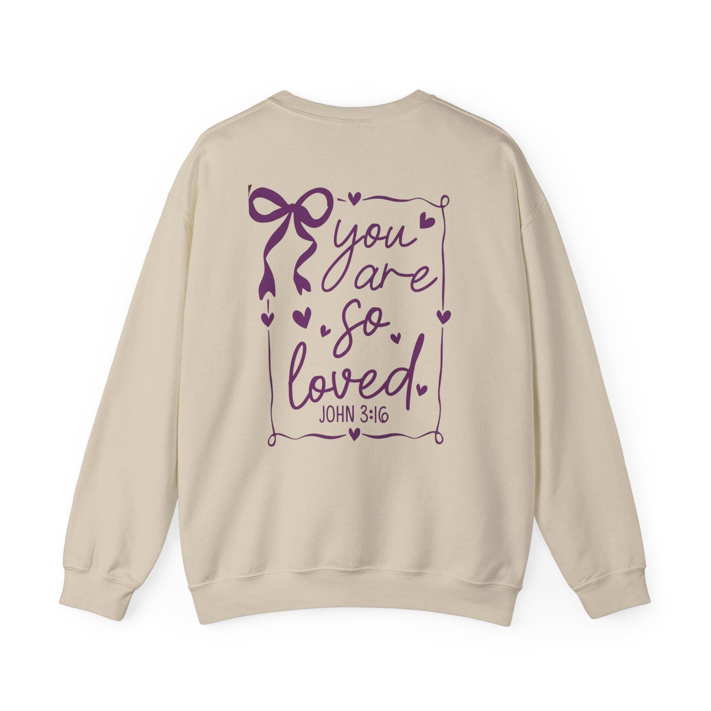 You Are So Loved John 3:16 Bow Sweatshirt | Coquette Bow You Are So Loved Sweatshirt | Jesus Valentine Sweatshirt |John 3 16 Sweatshirt