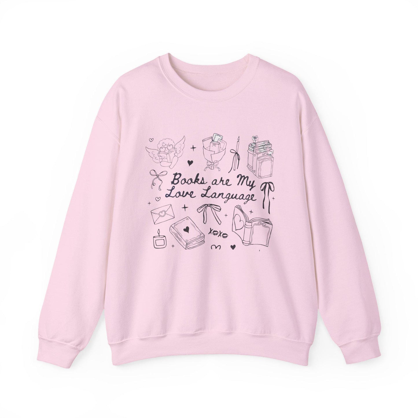 Books Are My Love Language Sweatshirt | Reading Doodles Crewneck | Books Are My Love Language Sweatshirt | Valentines Book Lover Sweatshirt