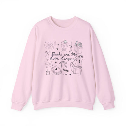 Books Are My Love Language Sweatshirt | Reading Doodles Crewneck | Books Are My Love Language Sweatshirt | Valentines Book Lover Sweatshirt