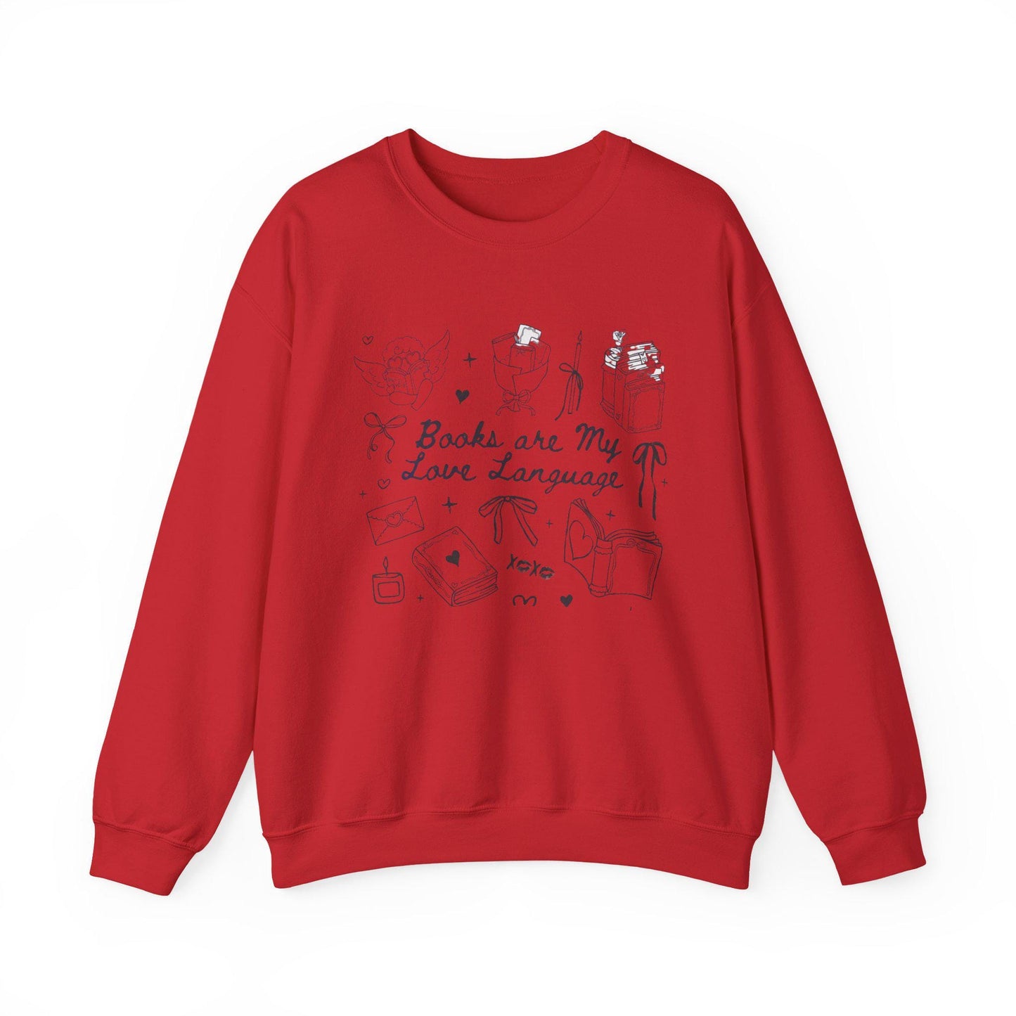 Books Are My Love Language Sweatshirt | Reading Doodles Crewneck | Books Are My Love Language Sweatshirt | Valentines Book Lover Sweatshirt