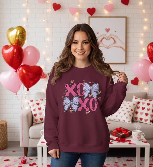 XOXO Bows sweatshirt | XOXO sweatshirt |  Love Letters Sweatshirt | XOXO hugs and kisses sweatshirt | True love Valentines day sweatshirt