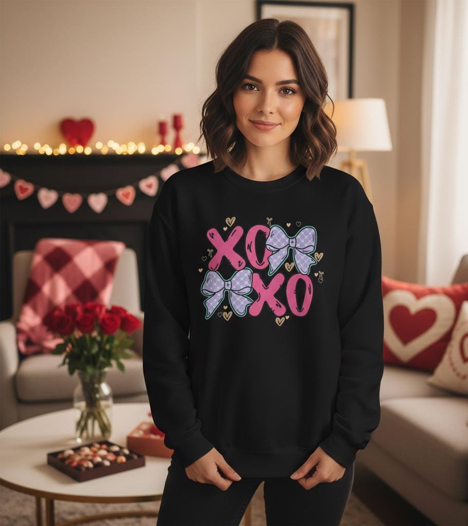 XOXO Bows sweatshirt | XOXO sweatshirt |  Love Letters Sweatshirt | XOXO hugs and kisses sweatshirt | True love Valentines day sweatshirt