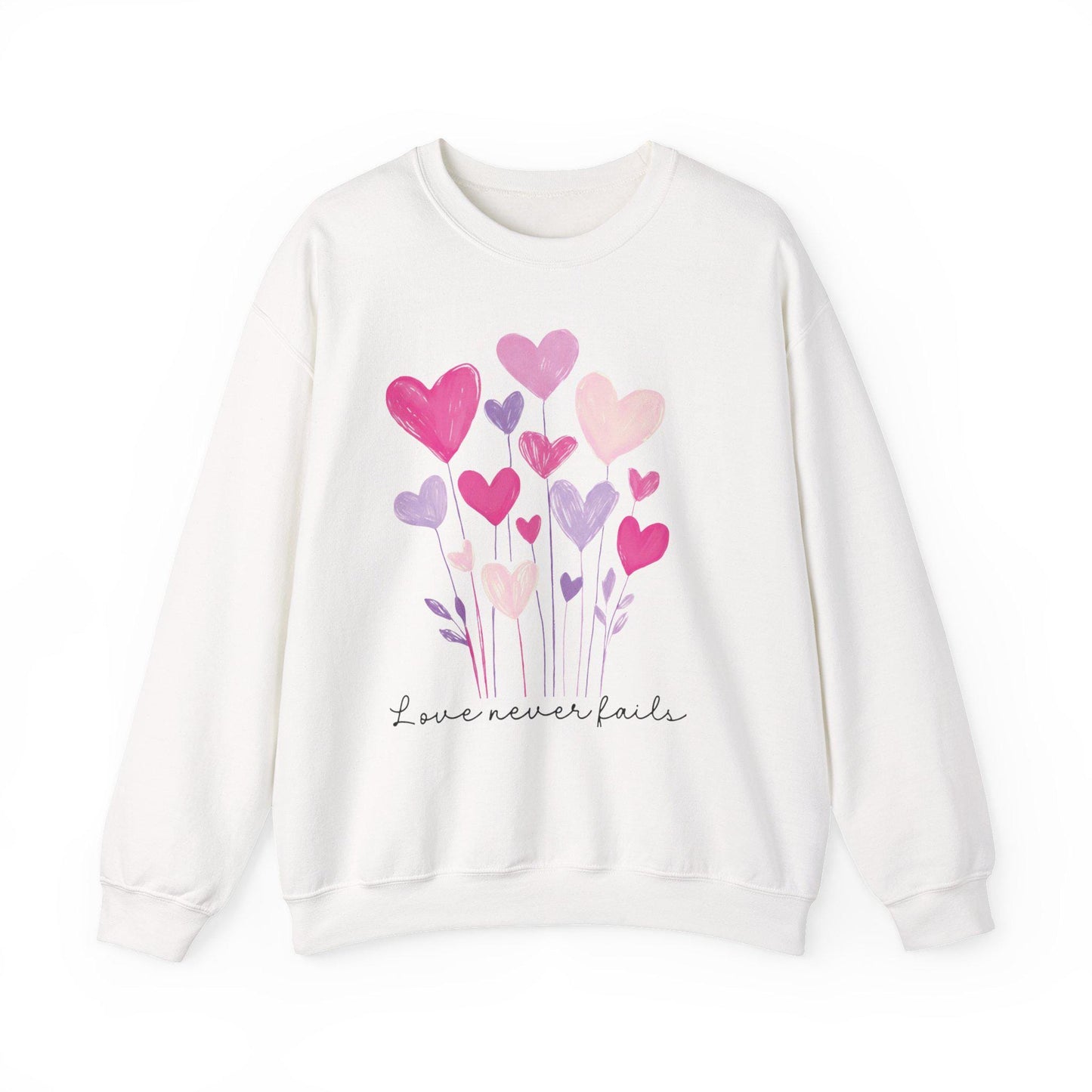 Valentines Sweatshirt - Christian Valentines Day |  Love Never Fails Sweatshirt | Vday Sweatshirt | Xoxo Sweatshirt