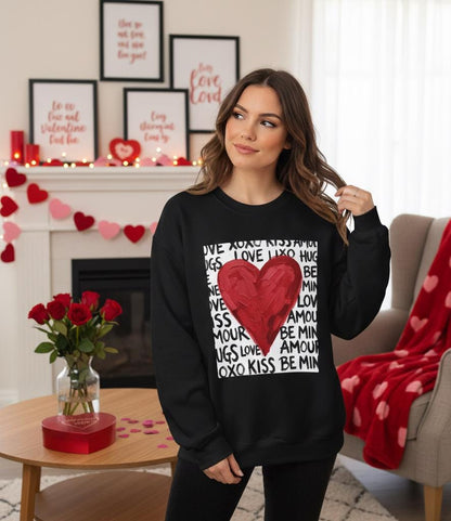 Retro Love Heart Sweatshirt | Love Sweatshirt |  Retro Valentines Day Sweatshirt |  Preppy Valentines Day Sweatshirt  |  Xoxo Sweatshirt