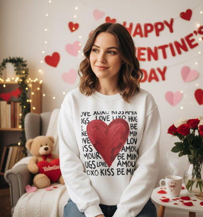 Retro Love Heart Sweatshirt | Love Sweatshirt |  Retro Valentines Day Sweatshirt |  Preppy Valentines Day Sweatshirt  |  Xoxo Sweatshirt