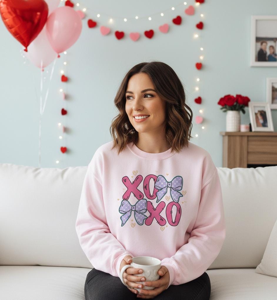 XOXO Bows sweatshirt | XOXO sweatshirt |  Love Letters Sweatshirt | XOXO hugs and kisses sweatshirt | True love Valentines day sweatshirt