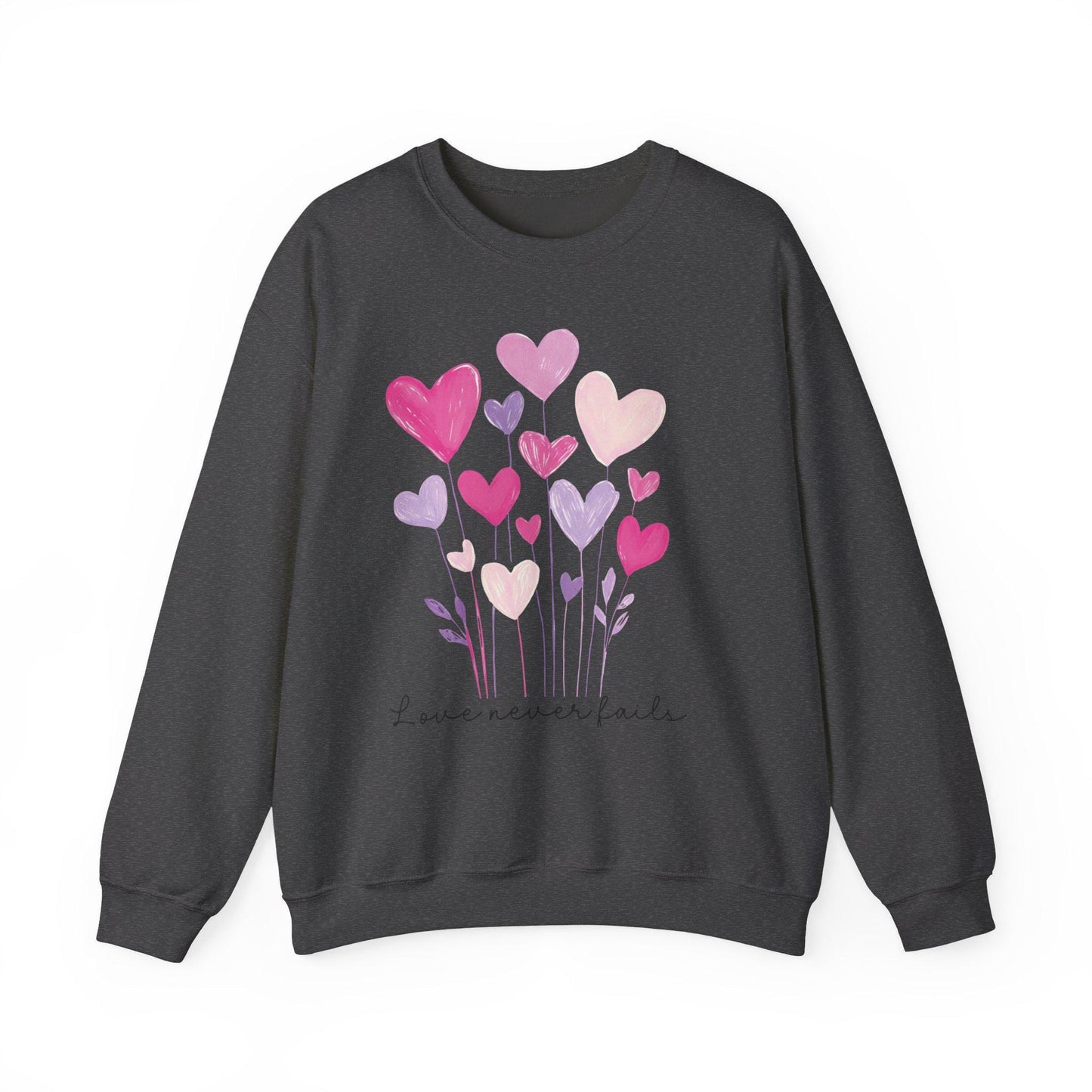 Valentines Sweatshirt - Christian Valentines Day |  Love Never Fails Sweatshirt | Vday Sweatshirt | Xoxo Sweatshirt