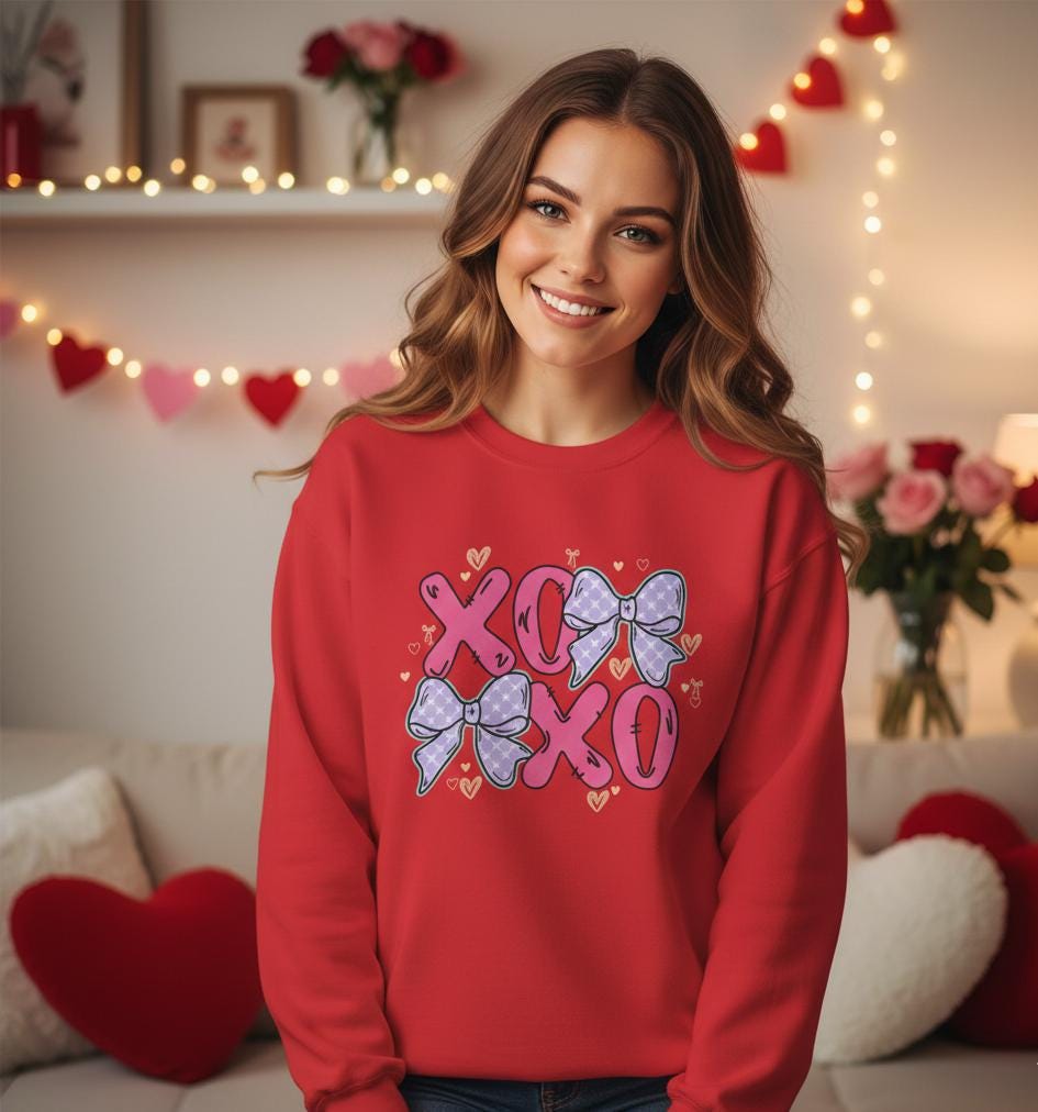 XOXO Bows sweatshirt | XOXO sweatshirt |  Love Letters Sweatshirt | XOXO hugs and kisses sweatshirt | True love Valentines day sweatshirt