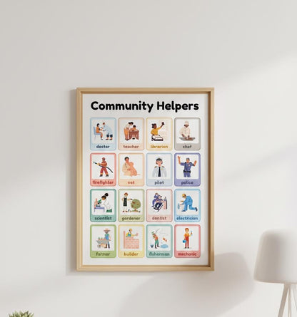Community Helpers Rolled Poster | Educational Classroom Wall Art