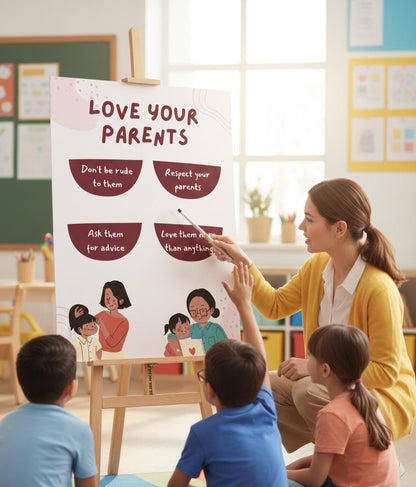 Love Your Parents poster | Rolled Poster, family illustration, parenting reminders