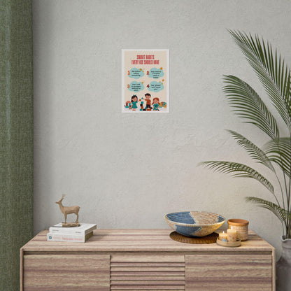 Smart Habits Every Kid Should Have Poster | Rolled Poster, Kids Safety Nursery Decor