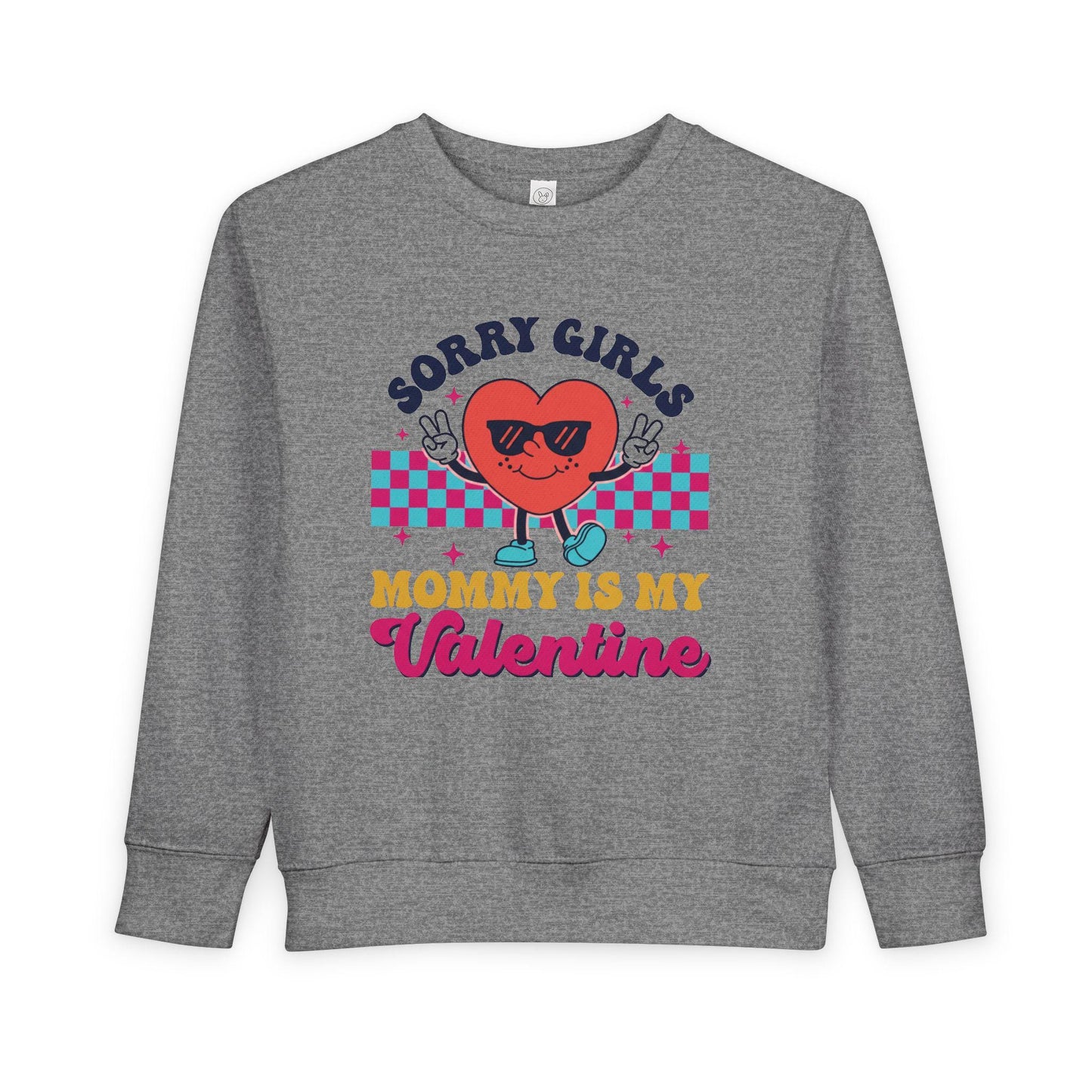 Mommy Is My Valentine Toddler Sweatshirt | Valentine heart character Toddler Sweatshirt | Valentines Toddler Sweatshirt | Boys Vday Sweater