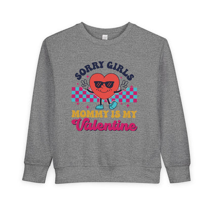 Mommy Is My Valentine Toddler Sweatshirt | Valentine heart character Toddler Sweatshirt | Valentines Toddler Sweatshirt | Boys Vday Sweater